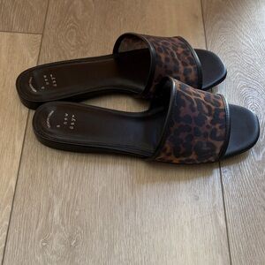 a new day Leopard Print Slide Sandals in Black and Brown